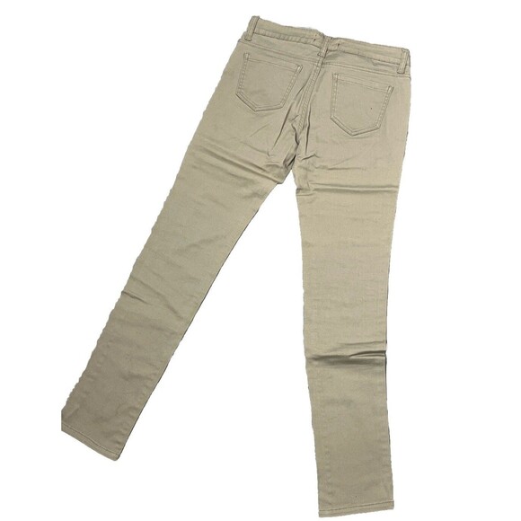 Wax Jeans Premium Denim Skinny Low Waist Stretch Khaki Beige Size 7 Cottage Boho - Picture 3 of 6